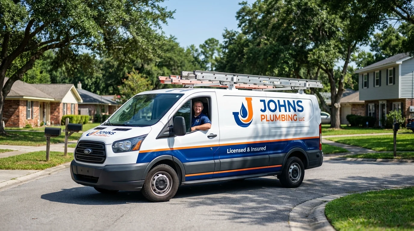 Johns Plumbing LLC service van in Manito, IL