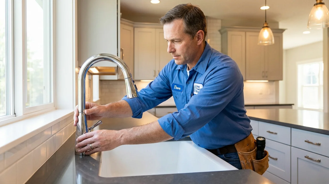 Kitchen faucet installation by Johns Plumbing LLC in Manito